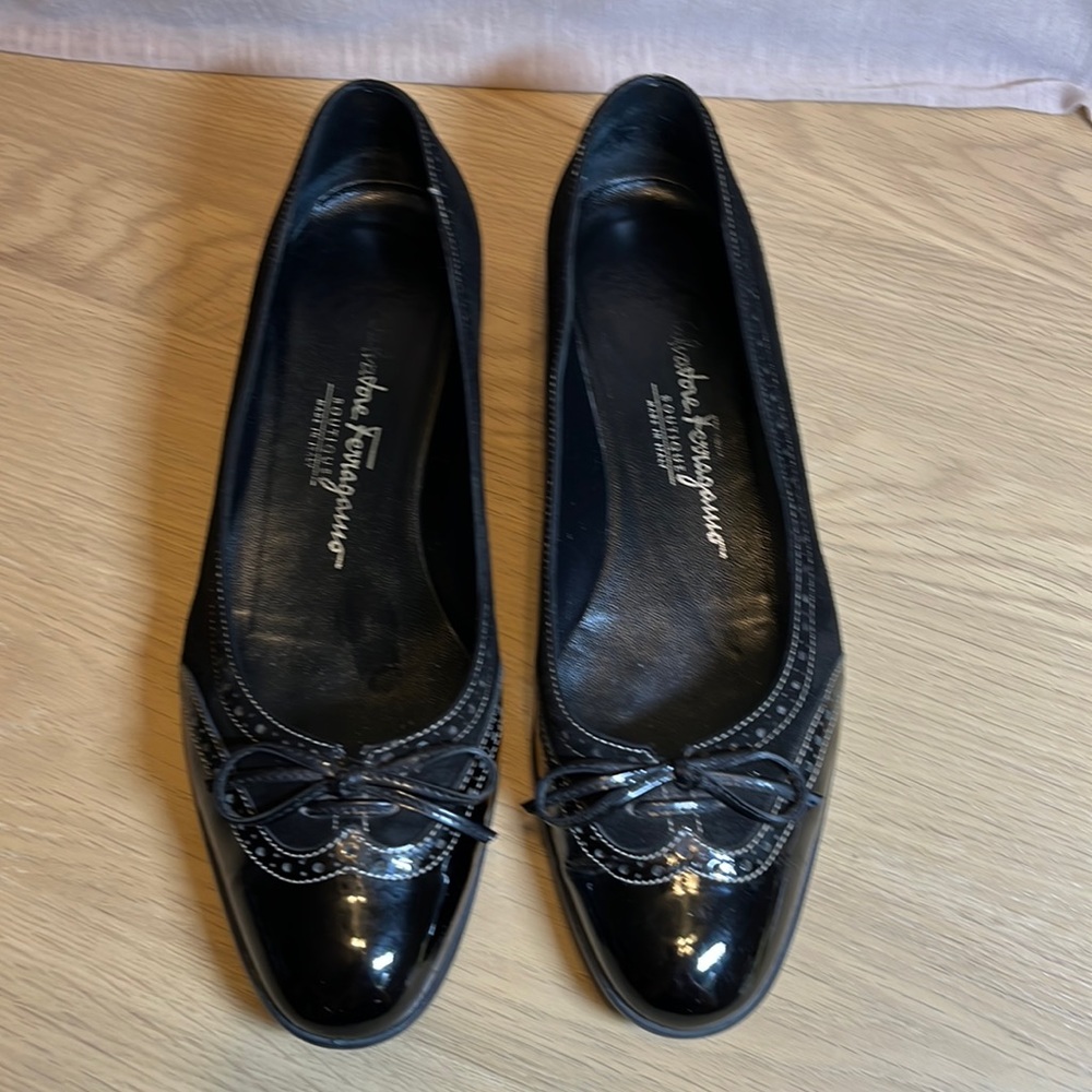 Ferragamo Leather Short Heels 6 1/2 B - Picture 1 of 7